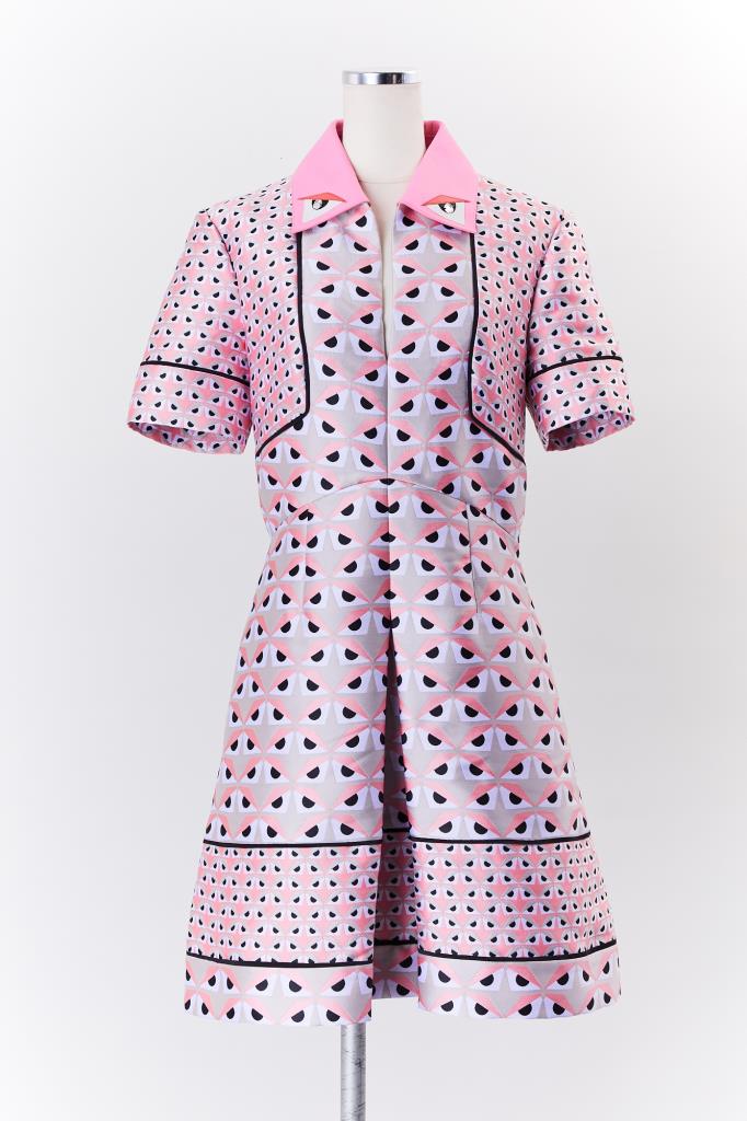 DR100301 FENDI　ピンク総柄ドレス